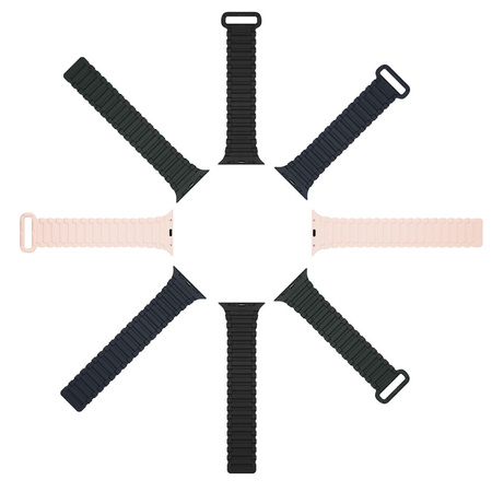 Dux Ducis Strap (Armor Version) pasek Apple Watch Ultra, SE, 8, 7, 6, 5, 4, 3, 2, 1 (49, 45, 44, 42  mm) silikonowa magnetyczna opaska bransoleta różowo-fioletowy