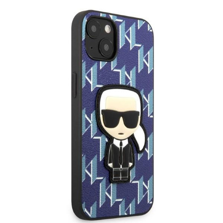 Etui Karl Lagerfeld KLHCP13SPMNIKBL na iPhone 13 mini hardcase - niebieskie Monogram Ikonik Patch