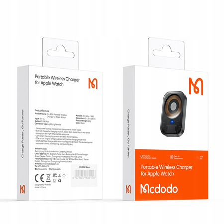 Mcdodo inductive charger, for Apple Watch 5 6 7 8, black