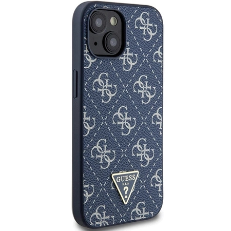 Etui Guess 4G Triangle Metal Logo na iPhone 15 Plus / 14 Plus - niebieskie