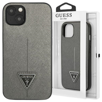 GUESS CASE HARDCASE DO IPHONE 13 14 15 6.1 SAFFIANO Z LOGO TRIANGLE KIESZEŃ