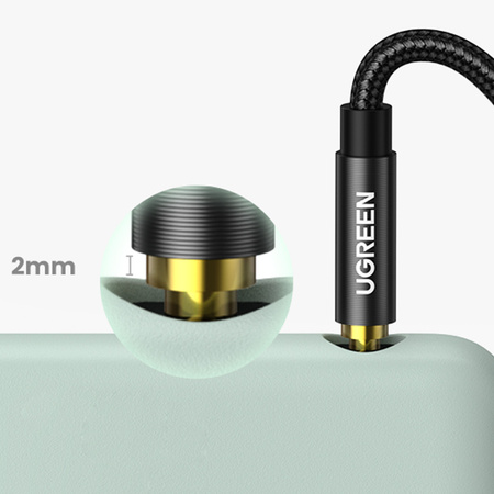 Ugreen kabel audio AUX wtyczka prosta minijack 3,5 mm 2m niebieski (AV112)