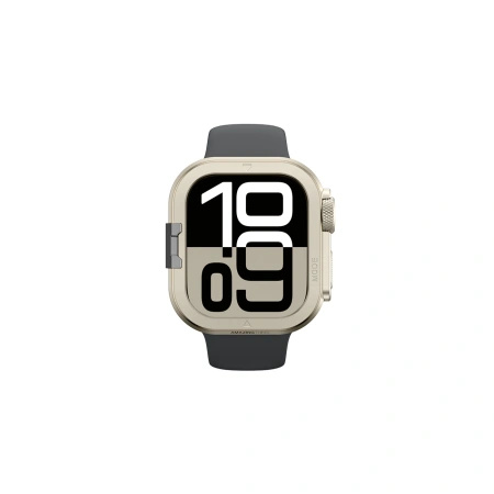 Etui metalowe AMAZINGTHING Titan Pro na Apple Watch 11 46mm aluminiowe - tytanowe
