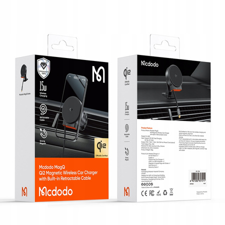 MCDODO CAR PHONE HOLDER INDUCTION CHARGER FOR MAGSAFE QI2