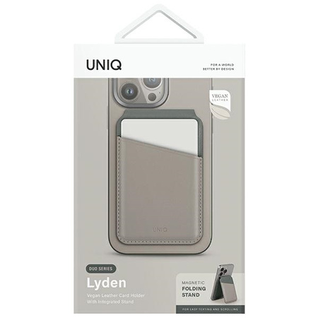 UNIQ PORTFEL MAGNETYCZNY RFID LYDEN DS DO TELEFONÓW STAND NA TELEFON BEŻOWY
