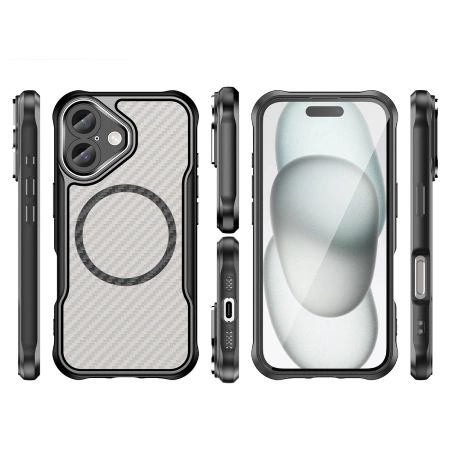HURTEL ETUI CASE LEADING SERIES DO IPHONE 16 DO MAGSAFE SILIKONOWE CZARNE