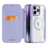 Etui iPhone 15 Pro Max magnetyczny pokrowiec MagSafe z klapką Dux Ducis Skin X Pro - fioletowe