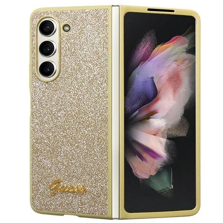 Etui Guess Glitter Script na Samsung Galaxy Z Fold 5 - złote