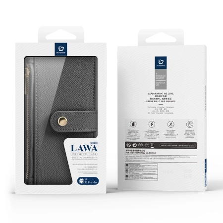 DUX DUCIS ETUI DO IPHONE 15 PRO MAX LAWA POKROWIEC MAGNETYCZNY ZAMKNIĘCIE