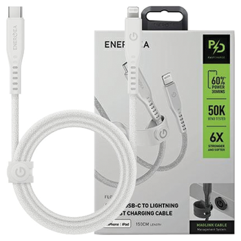 ENERGEA KABEL USB-C DO LIGHTNING IPHONE 12 13 14 60W 3A PD FAST CHARGE 1.5M