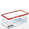 Clear 3in1 etui do Samsung Galaxy S22+ (S22 Plus) żelowy pokrowiec z ramką czerwony