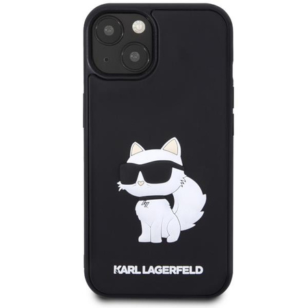Etui Karl Lagerfeld KLHCP14M3DRKHNK na iPhone 14 Plus 6.7" - czarne Rubber Choupette 3D