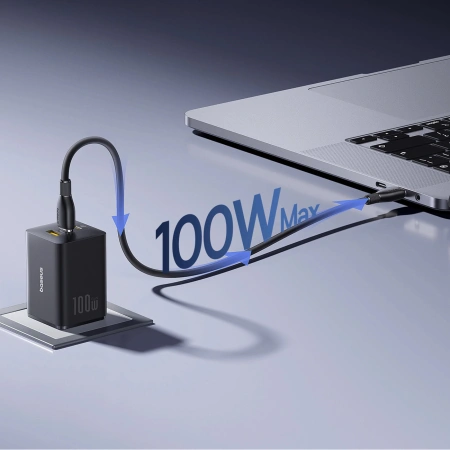 Ładowarka sieciowa Baseus EnerFill FE11 100W 2 x USB-C + USB-A - czarna