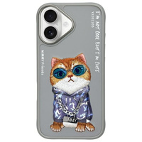 NIMMY ETUI CASE DO IPHONE 16 6.1 Z MOTYWEM CAT GLASSES STYLOWE OCHRONA