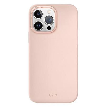 Etui Uniq Lino na iPhone 14 Pro Max - różowe blush