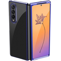 Plating Case etui Samsung Galaxy Z Fold 4 pokrowiec z metaliczną ramką niebieskie