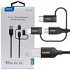 Choetech 3w1 kabel USB MFI Lightning / USB Typ C / micro USB (ładowanie 3A / przesyłanie danych 480 Mbps) 1,2 m czarny (IP0030-BK)