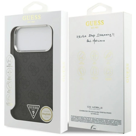 GUESS ETUI 4G TRIANGLE LOGO MAGSAFE DO IPHONE 17 PRO MAX LUKSUSOWA OCHRONA