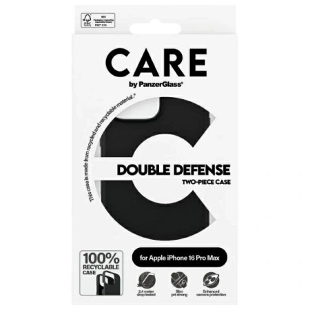 Etui CARE by PanzerGlass Feature Double Defense Case na iPhone 16 Pro - czarne