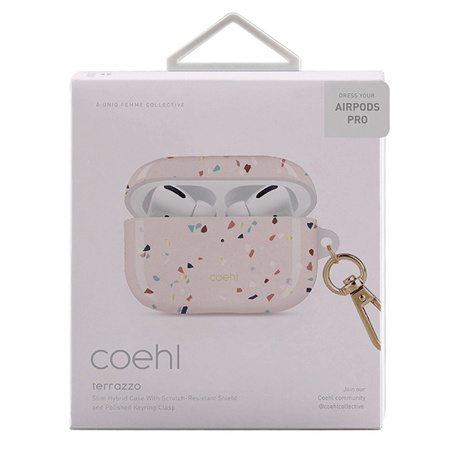 UNIQ ETUI COEHL TERRAZZO DO AIRPODS PRO CASE OCHRONNE BLUSH PINK Z OCHRONĄ