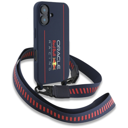 Red Bull RBHMP16S24SISOLRV iPhone 16     6.1" hardcase Silicone Strap and Vertical Logo MagSafe granatowy