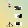 HURTEL SELFIE STICK TELESKOPOWY TRIPOD DO TELEFONÓW 0.7M CZARNY KOMPAKTOWY