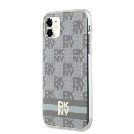 DKNY ETUI HARDCASE DO IPHONE 11 Xr 6.1 IML CHECKERED MONO STRIPES
