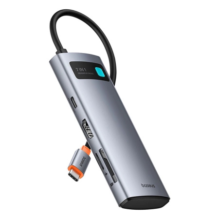 BASEUS HUB USB-C 7W1 DO LAPTOPA HDMI 4K 60HZ 3X USB 3.0 USB-C PD SD