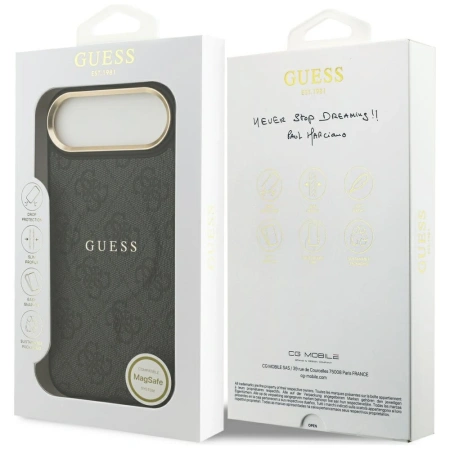 GUESS ETUI CASE DO IPHONE 17 AIR MAGSAFE PU CLASSIC LOGO 4G OCHRONNE