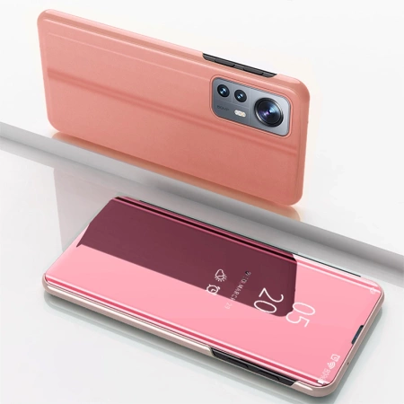Clear View Case etui Xiaomi 12 Lite pokrowiec z klapką różowe