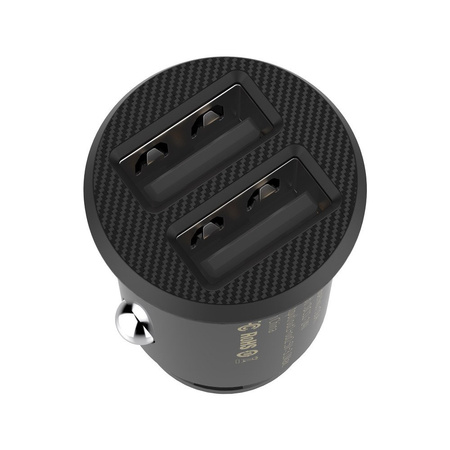 Baseus Grain Car Charger mini ładowarka samochodowa 2x USB 3.1A czarny (CCALL-ML01)