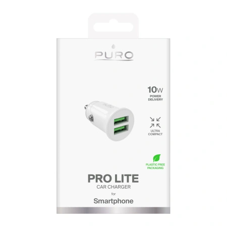 PURO ŁADOWARKA SAMOCHODOWA PRO LITE 2x USB-A 10W DO TELEFONÓW 10W