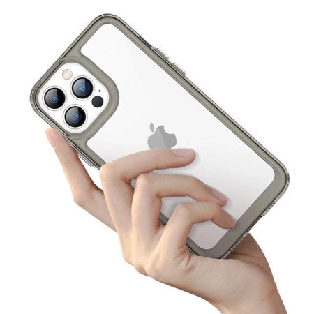 HURTEL SZTYWNY ETUI POKROWIEC DO IPHONE 12 PRO MAX Z ŻELOWĄ RAMKĄ NIEBIESKI