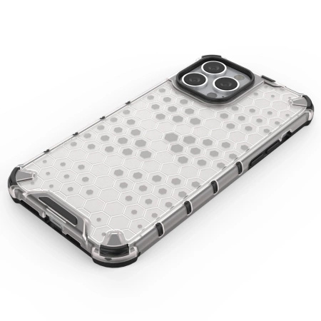 HURTEL HONEYCOMB ETUI DO IPHONE 13 PRO MAX PRZEZROCZYSTE Z ŻELOWĄ RAMKĄ