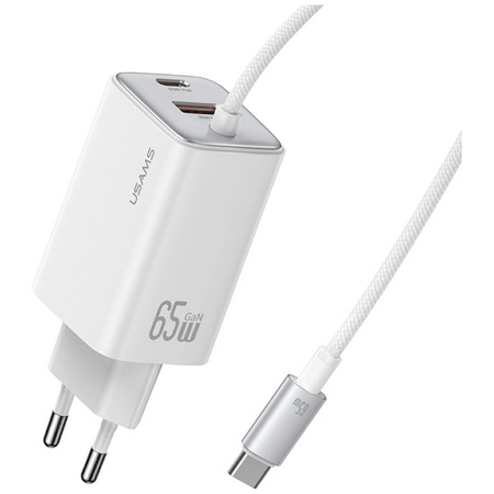 USAMS ŁADOWARKA 65W JC SERIES CC266 FAST CHARGER 2xUSB-C 1xUSB-A DO SAMSUNG