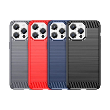 Elastyczne etui wzór karbon do iPhone 15 Pro Max Carbon Case - czarne
