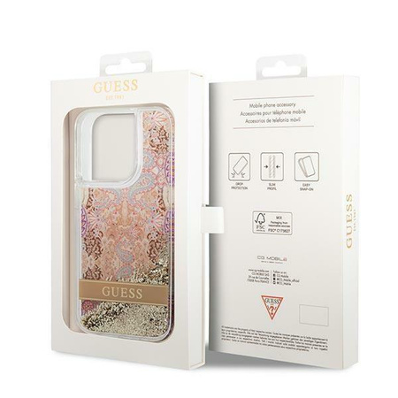 Guess GUHCP14XLFLSD iPhone 14 Pro Max 6,7" złoty/gold hardcase Paisley Liquid Glitter