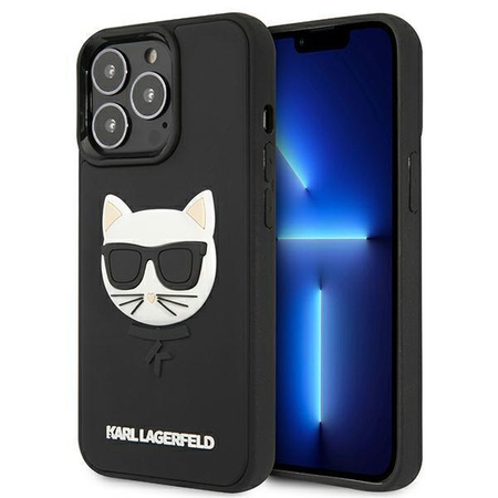 Etui Karl Lagerfeld KLHCP13LCH3DBK 13 Pro / 13 - czarne 3D Rubber Choupette