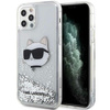 Etui Karl Lagerfeld KLHCP12MLNCHCS na iPhone 12/ 12 Pro - srebrne Glitter Choupette Head