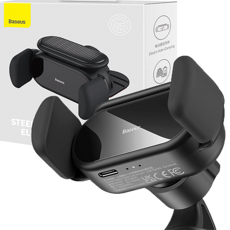 Baseus Steel Cannon Pro solarny automatyczny uchwyt samochodowy na kokpit czarny (SUGP010001)