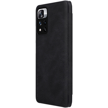 Nillkin Qin Case etui do Xiaomi Redmi Note 11 Pro+ (China) / Redmi Note 11 Pro (China) / Mi11i HyperCharge osłona na aparat kabura pokrowiec obudowa z klapką czarny