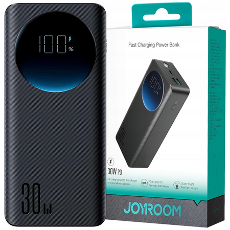 Powerbank Joyroom JR-PBF02 30W 20000mAh + kabel USB-A - USB-C 0.25m - czarny