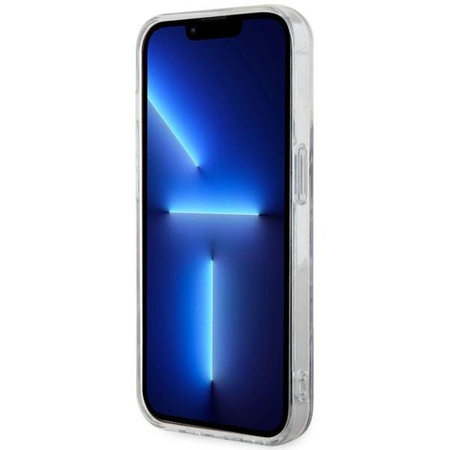 Etui Guess GUHMP14LHLEOPWB na iPhone 14 Pro - niebieskie Leopard MagSafe