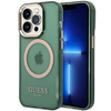 Etui Guess GUHMP14XHTCMA na iPhone 14 Pro Max zielony/khaki Gold Outline Translucent MagSafe