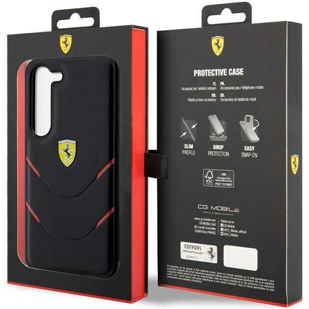 Etui Ferrari FEHCS23MPBAK S23+ S916 - czarne Hot Stamp Lines