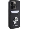 Etui Karl Lagerfeld Saffiano Cardslot Karl&Choupette Metal Pin do iPhone 15 Pro - czarne