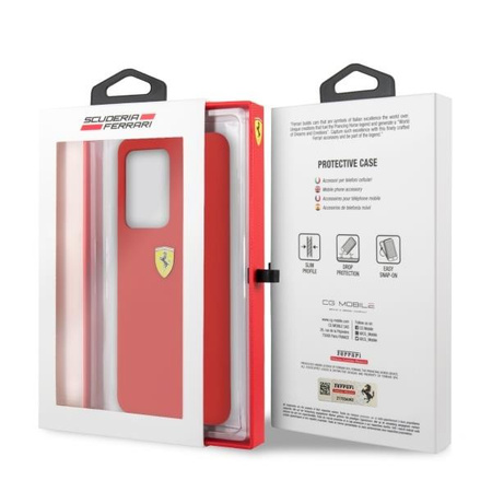 Etui Ferrari Hardcase Silicone na Samsung Galaxy S20 Ultra - czerwone