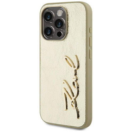 KARL LAGERFELD ETUI WRINKLED METAL SIGNATURE DO IPHONE 15 PRO MAGNETYCZNE