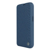 Nillkin Qin Cloth Pro Case etui do iPhone 14 Plus osłona na aparat kabura pokrowiec obudowa z klapką niebieski