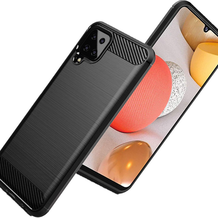 Carbon Case elastyczne etui pokrowiec Samsung Galaxy A12 / Galaxy M12 czarny